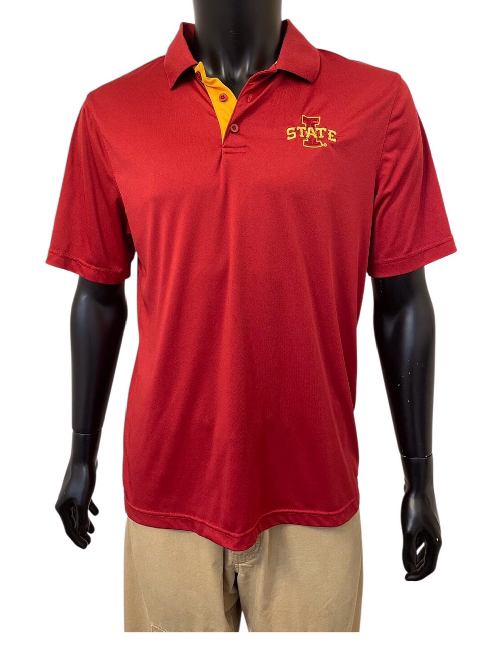 Men's Iowa State Cyclones Red Performance Polo Shirt,L